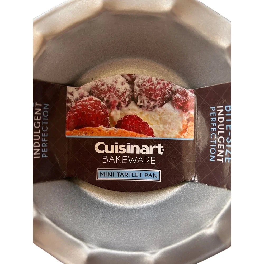 Cuisinart Bakeware Set of 3 Mini Tartlet‎ Pan Non-Stick Fluted CMBM-4FLT Gray